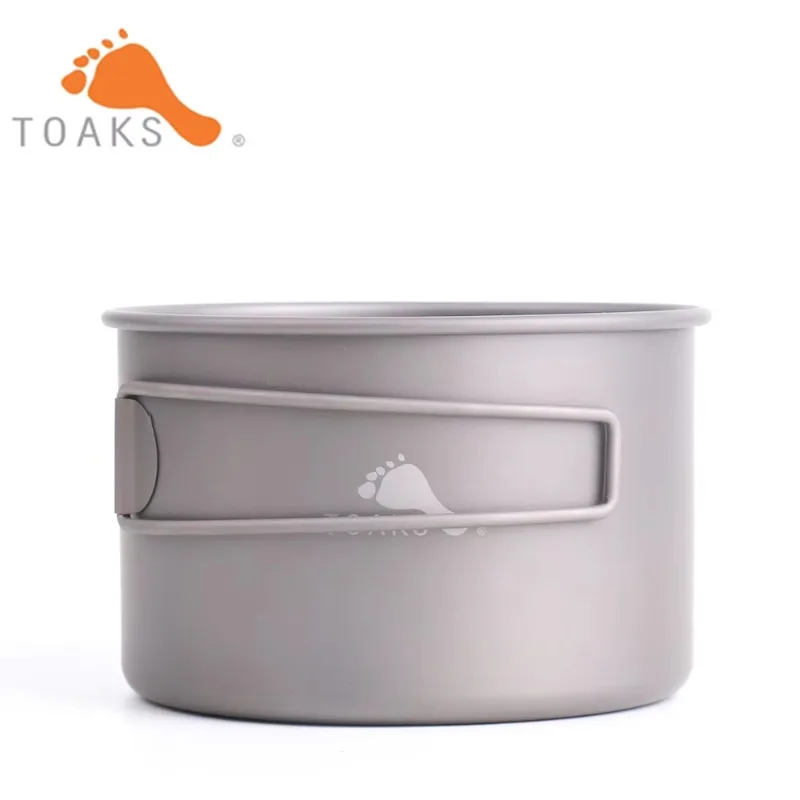 TOAKS Titanium Bowl, Outdoor Camping Equipment Cookware Tableware  with Foldable Handle 550ml D103MM or D118MM