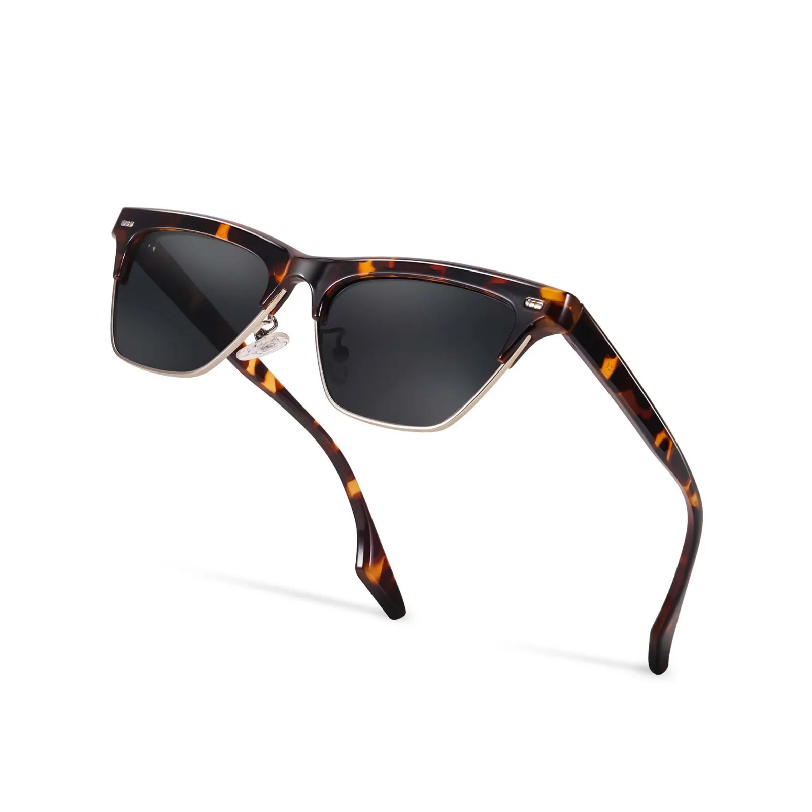 IOYGlasses-نظارات شمسية مستقطبة لعين القط للنساء ، نظارات شمسية شبه بدون إطار ، مصمم عتيق ، حماية UV400