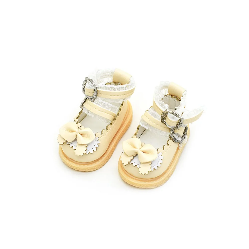 1 par de zapatos de cuero a escala 1/6, zapatos de cuero PU, zapatos Mary Jane con punta redonda, zapatos de muñeca Bjd 1/6, Mini zapatos deportivos de muñeca de dibujos animados de 5cm
