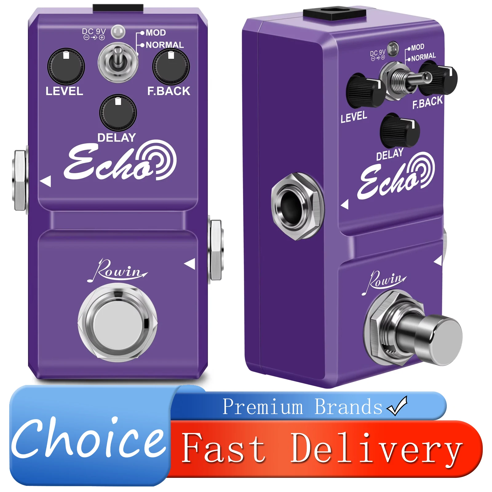 ROWIN Echo Guitarra Effects Pedal Echo Delay Analogue Effect Mini Size LN-314 True Bypass Pedal Electric Guitar Accessories