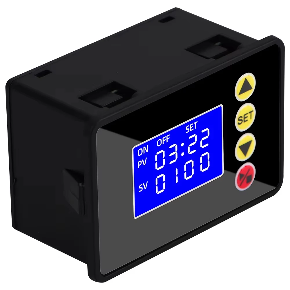Microcomputer Time Controller, AC 110-220V DC 12V 24V Programmable Timer, LCD Digital Display Hour Counter Time Timer