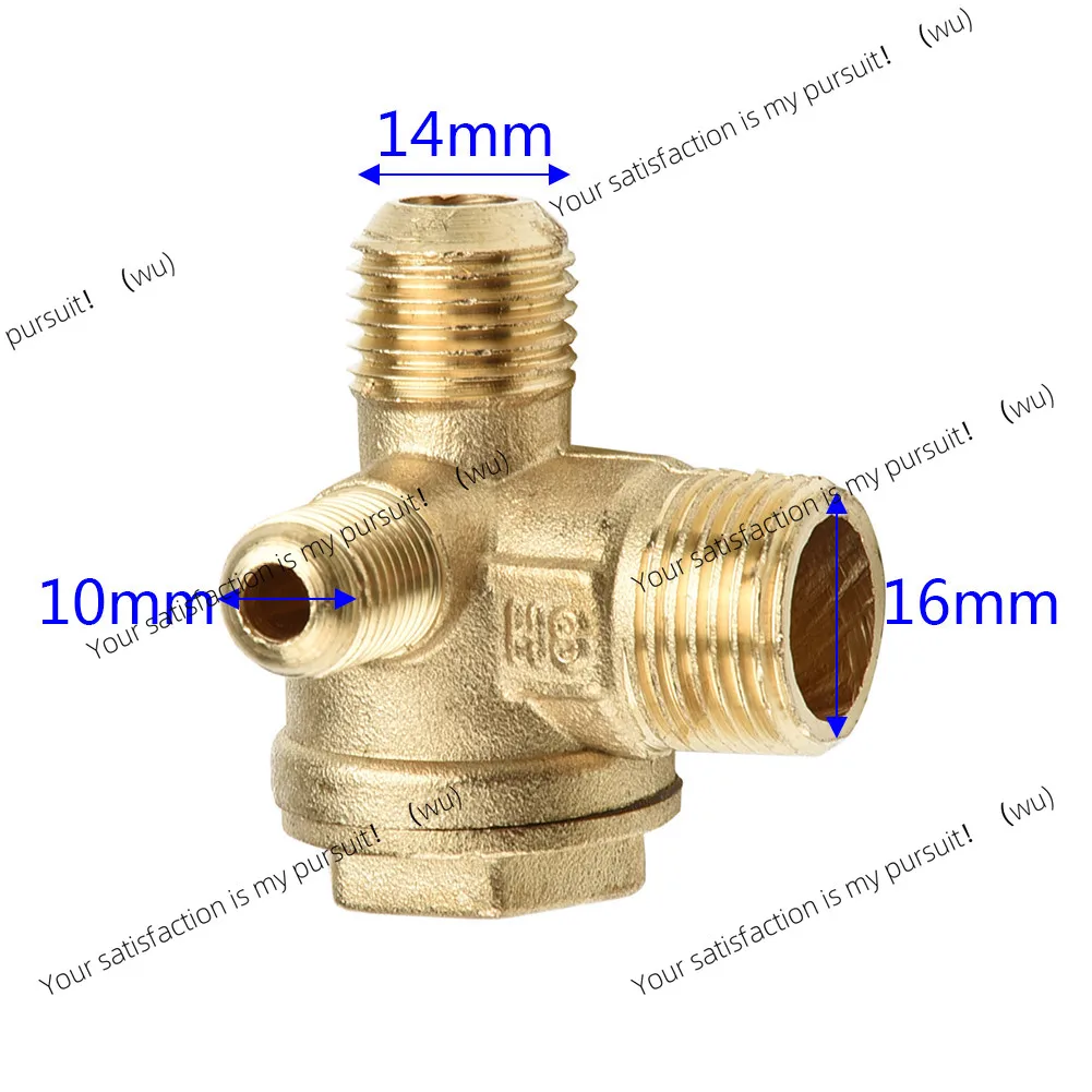 Air Pump Check Valve Compressor Accessories, External Thread, Three-way Globe Valve 10x14x16mm Pneumatic Parts