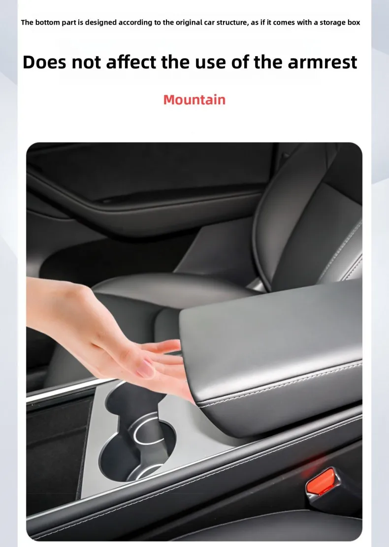 Für Tesla Modell 3 2017 2018 2019 2020 2021 2022 2023 Auto Center Konsole Aufräumen Tablett Armlehne Fall Versteckte Lagerung box Zubehör – Detail 11