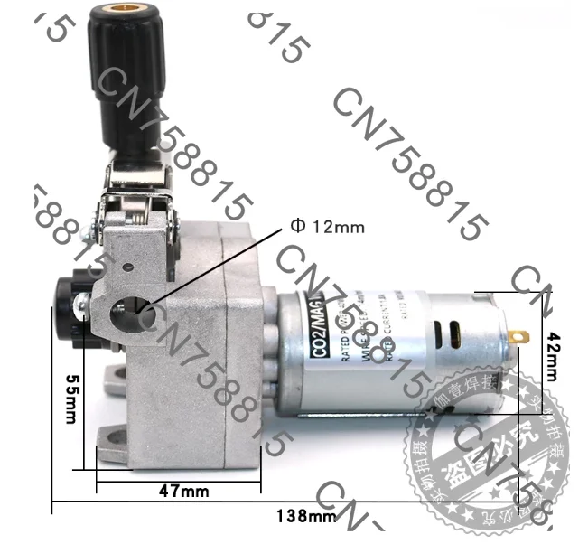 Integrated gas shielded welding machine, DC 24V wire feeding motor, welding machine wire feeding motor assembly