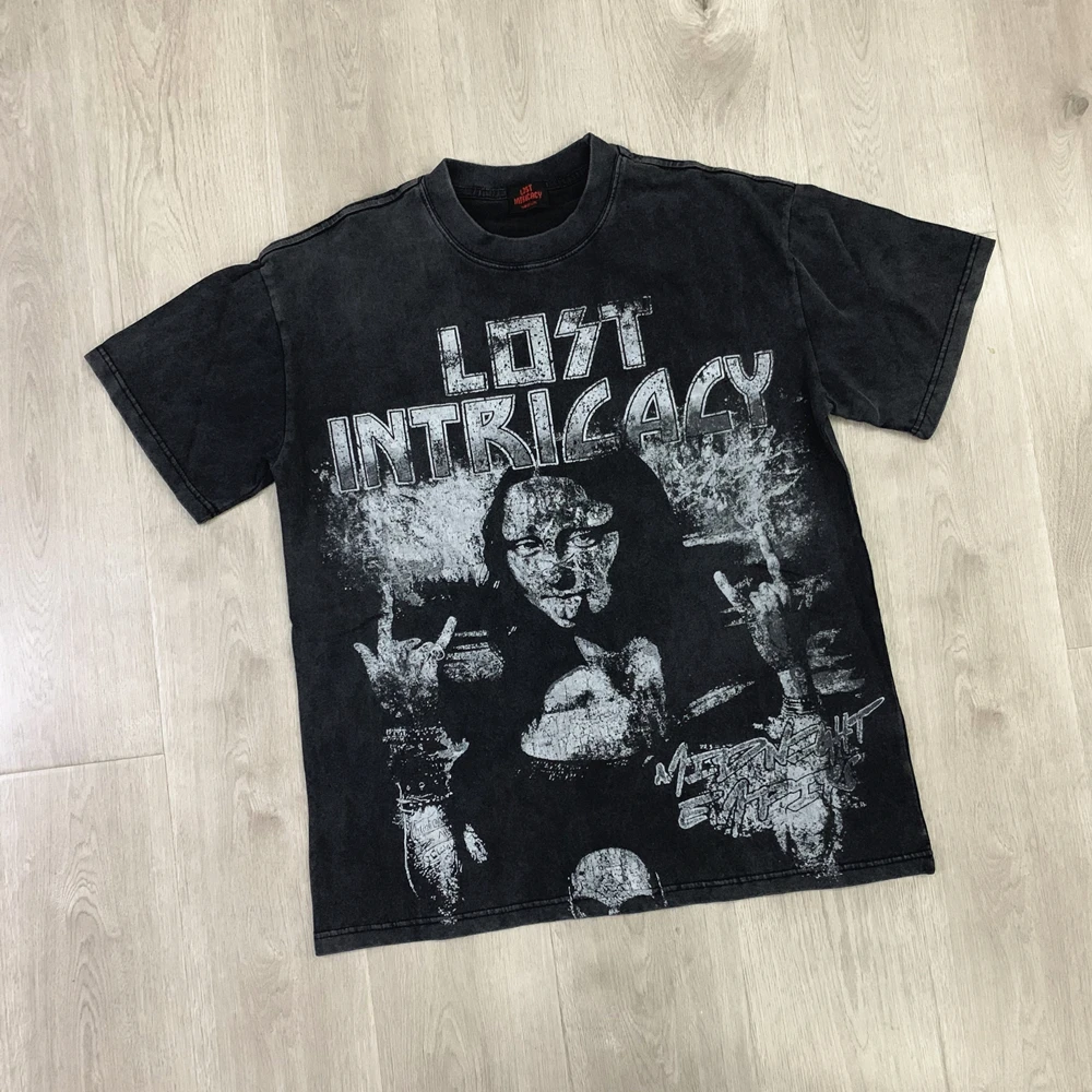 

Yao Streetwear Графический принт Элитный бренд Oversize Свободная винтажная стираная старая повседневная модная трендовая футболка унисекс для мужчин