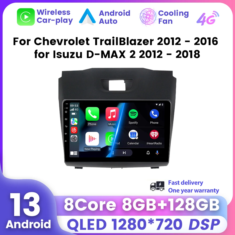 Cal Radio samochodowe 9 dla chevroleta trailblazera 2012 - 2016 S-10 S10 colado dla Isuzu D-Max DMAX 4G odtwarzacz multimedialny Stereo BT5.0 4G LTE