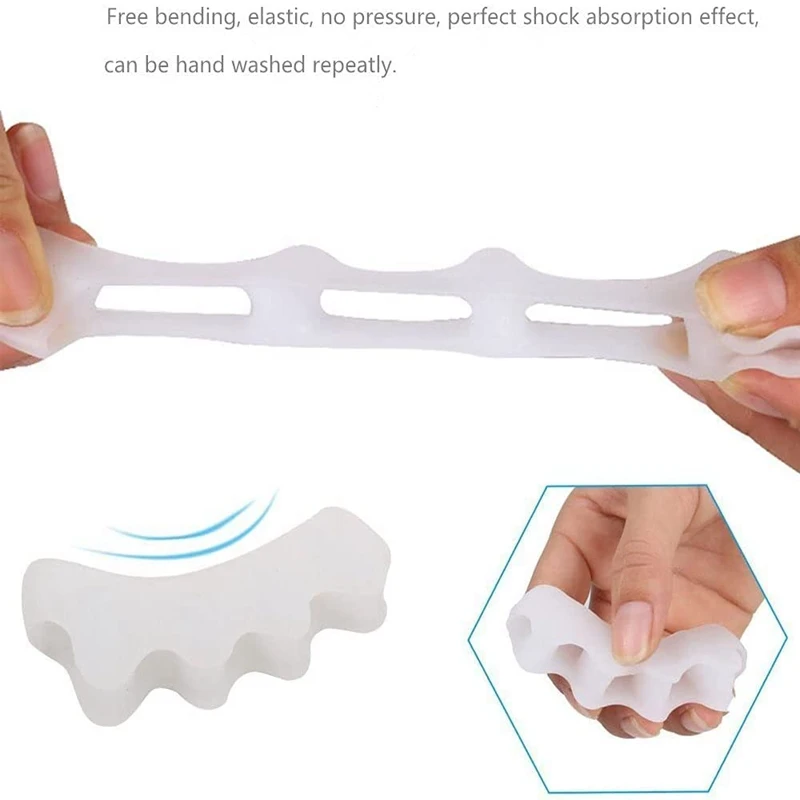 1Pair Toe Separator Suitable Bunion Yoga Gel Toes Corrector Foot Care Protector for Men Women Silicone Straighteners Overlapping