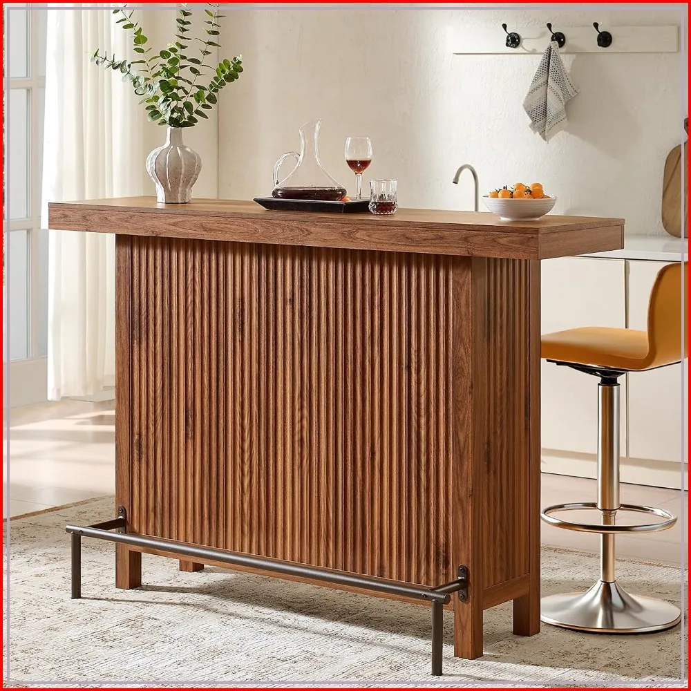 Walnut Two-Tier Bar Table 1