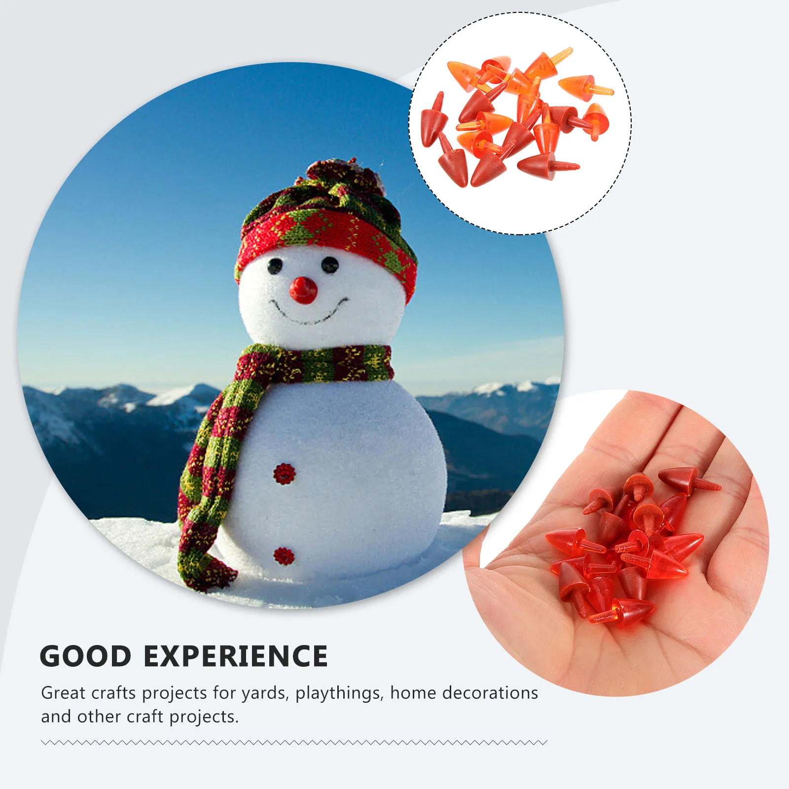 

200pcs Snowman Nose Plastic Craft Making Diy Accessories Durable Party Supplies Christmas Xmas Winter Playthings Props Kits