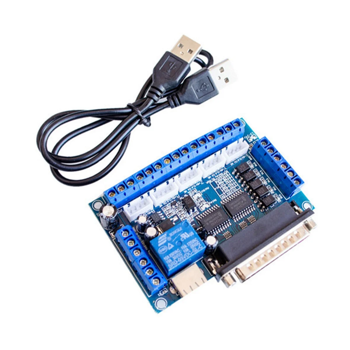 MACH3-Interface Board com adaptador Optoacoplador, CNC 5 eixos Stepper Motor Driver + cabo USB