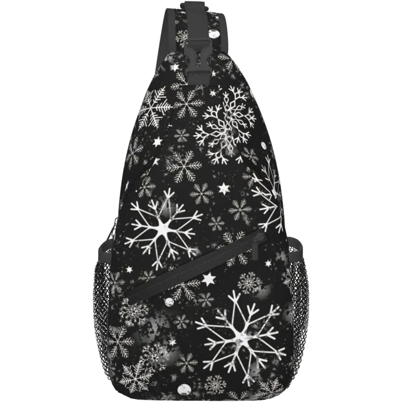 

Рождественская сумка через плечо для женщин и мужчин, регулируемый рюкзак со снежинками на груди, рюкзак на плечо, рождественский рюкзак, подарок