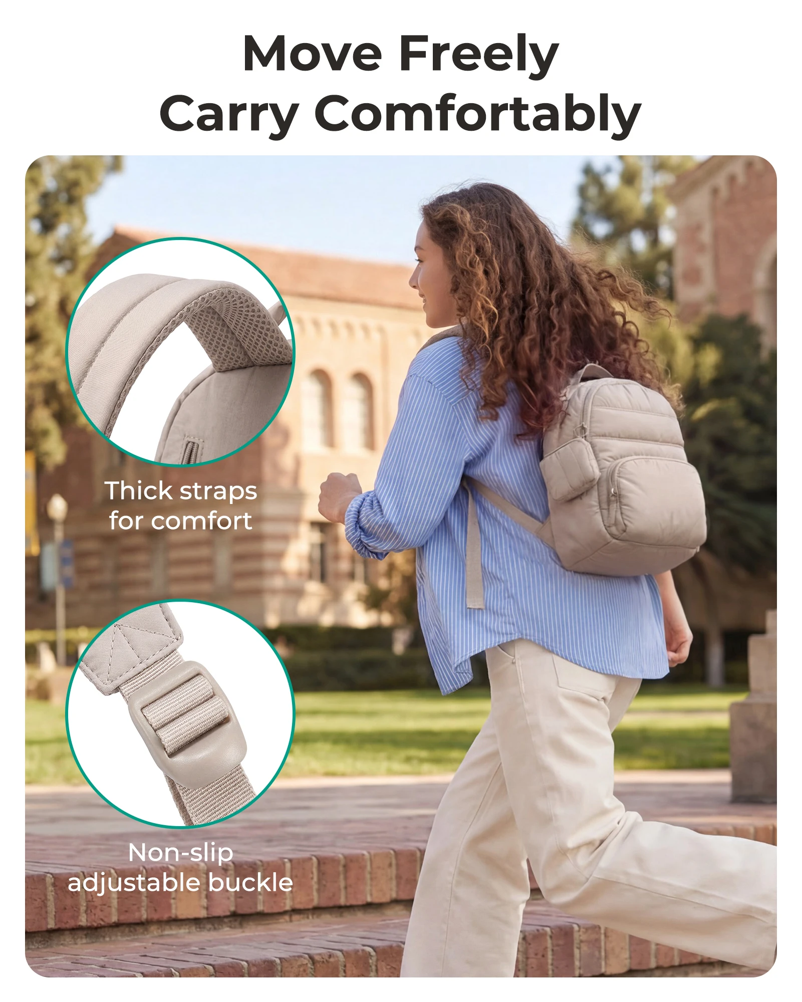 BAGSMART Small Laptop Backpacks for Women Lightweight Puffer Mini Backpack Quilted Casual Daypack Waterproof Bookbag for College