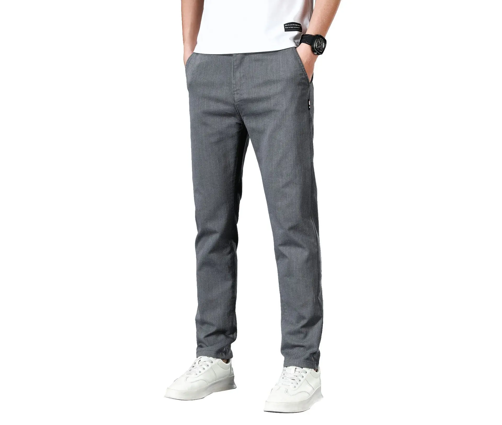 

Весенние и летние мужские брюки, новые тонкие повседневные брюки, тонкие прямые свободные деловые классические брюки для взрослых, удобные джентльмены