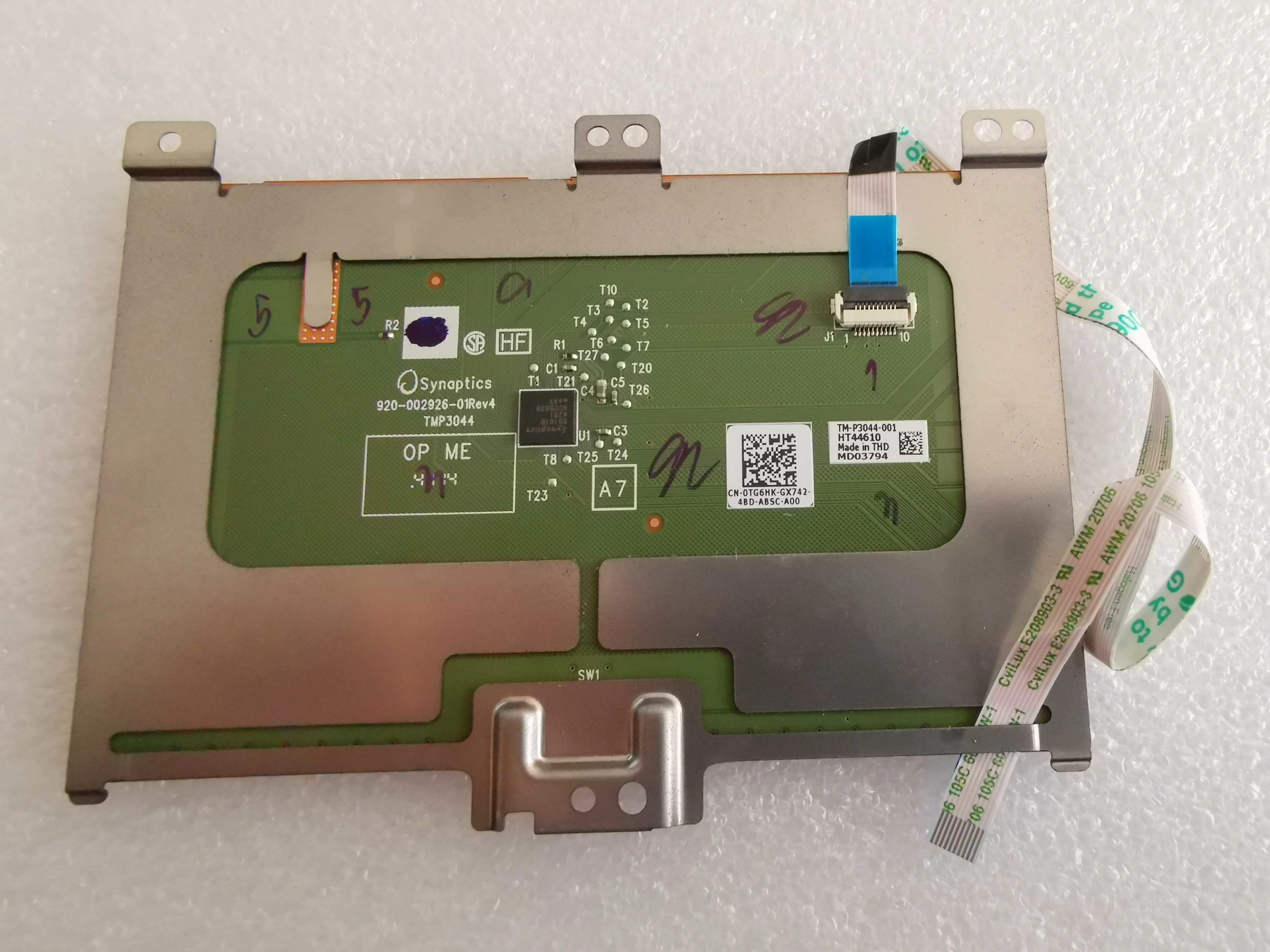 Imagem -02 - para Dell 13 r2 r1 Touchpad Placa com Cabo 0tg6hk 01xp65