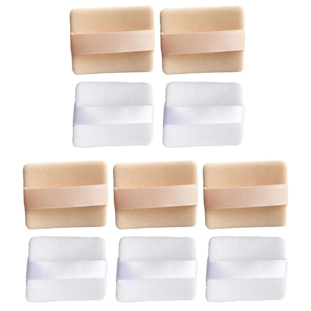 10 Esponjas de Maquillaje para Rostro y Cuerpo, Polvo Suelto, Polvo Compacto, Sombra de Ojos, Polvo de Miel, con Correa, Lavables, Esponja Sintética