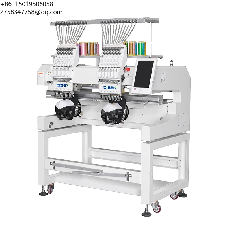 Cheap Price Best Flat Hat Logo Embroider Machines Double Two Head Digital Embroidery Machine Computerized Two-headed 2 Heads