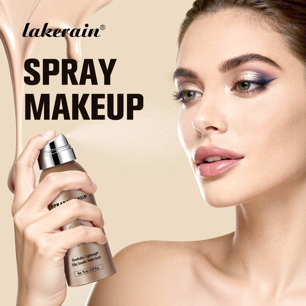 Airy Spray Foundation Hyaluronic Acid Deep Hydration Natural Matte Finish Waterproof Sweat-proof Even Skin Tone Spray Foundation