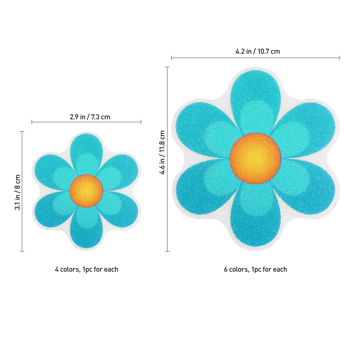 미끄럼 방지 욕조 스티커, 다채로운 꽃, 자가 접착, 미끄럼 방지 욕조 매트, 욕조, 욕실, 10 개