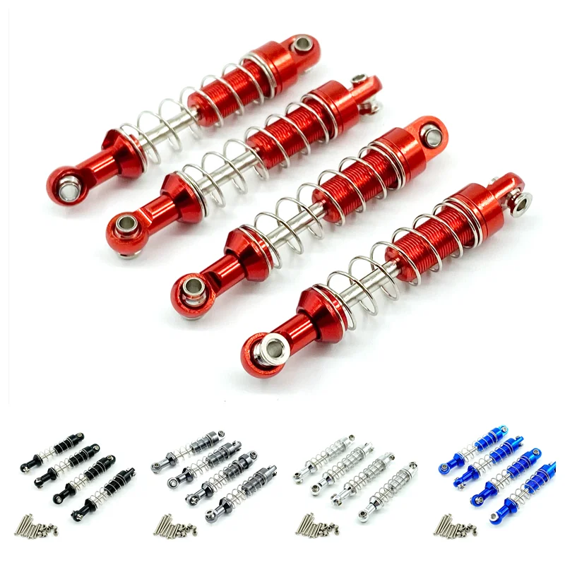 2 Paires D'amortisseurs RC En Alliage Alu 60 Mm – Heavy Duty – Compatibles WPL C14 C24 MN D90 99S – Suspension Tuning Noir