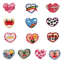 Love Flower Self-adhesive Embroidery Patch DIY Applique Decorative Phone Case Scrapbooking Handmade Accessories
