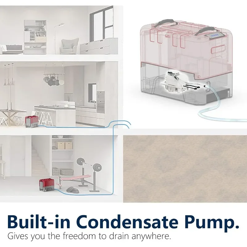 ALORAIR LGR Commercial Dehumidifier with Pump Drain Hose, 180 Pint Large Capacity Crawl Space Dehumidifier