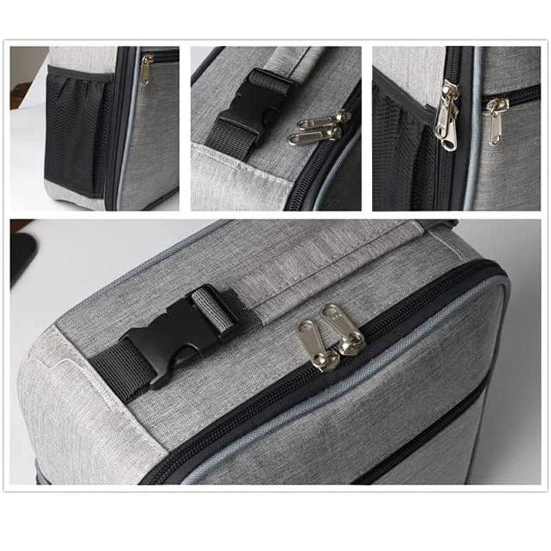 Tragbare Isolierte Lunch-Tasche, Outdoor-Picknick-Kühltasche, Lunch-Tasche mit Becherhalter, Tragbare Isolierte Lunch-Box für Schüler – Detail 5