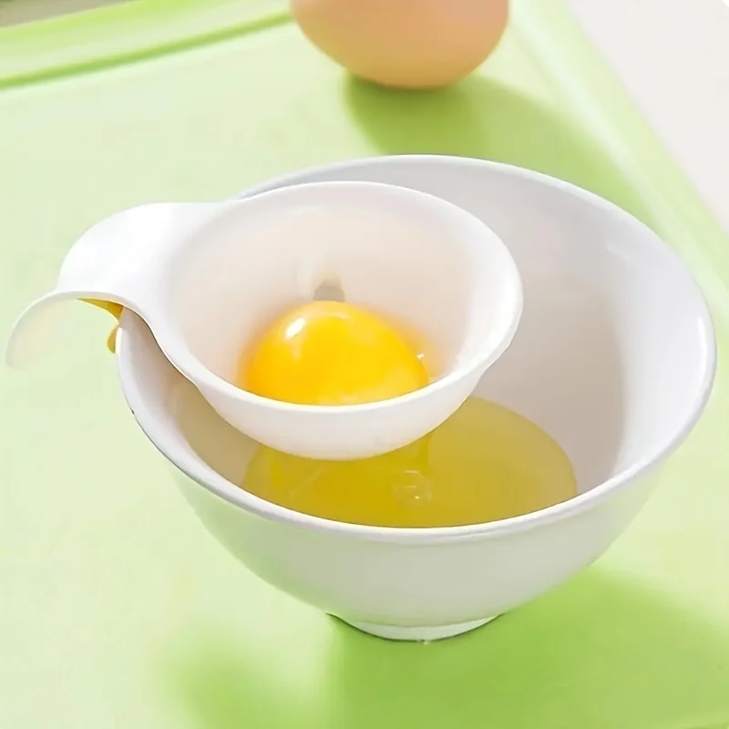 2 Pcs Egg Yolk Separator Bracket White Plastic Protein Filter for Cooking Baking Kitchen Gadgets Egg Dividers