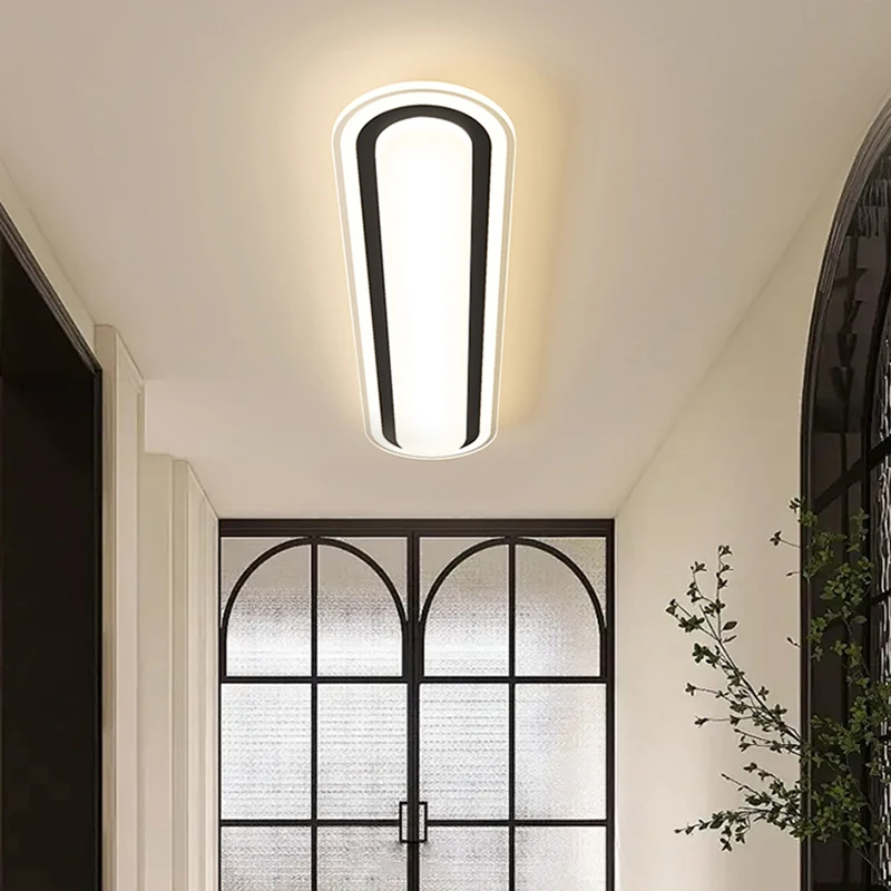 New Aisle Ceiling Light 2025  Walnut Black White Hallway Lamp Balcony Ceiling Mounted Lamp Eye Protection Study Lighting Fixture