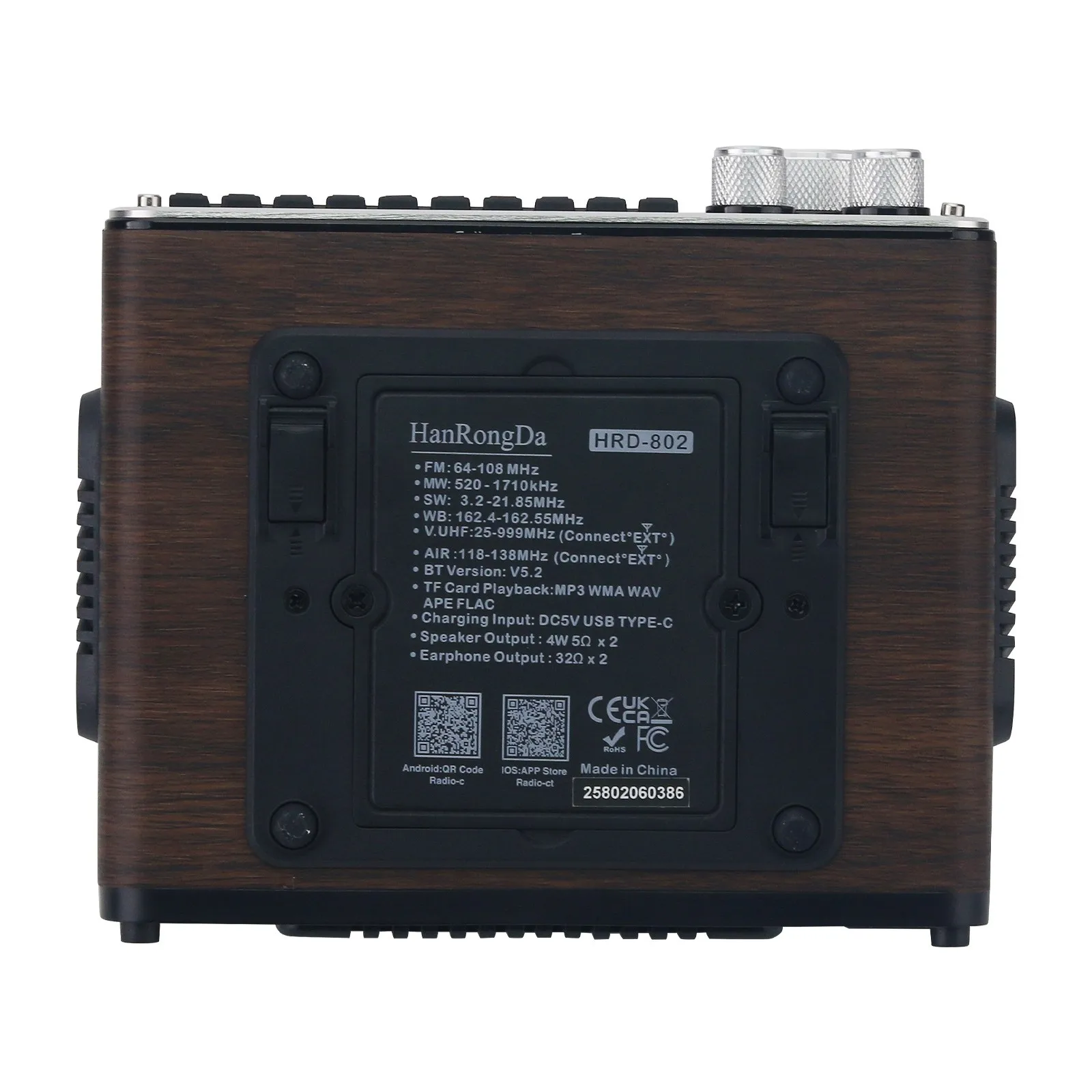 HRD-802 Full Band Radio Retro Smart Wooden Radio Receiver Dual