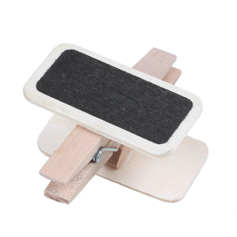 300 Mini Blackboard Wood Message Slate Rectangle Clip Clip Panel Card Memos Label Brand Price Place Number Table