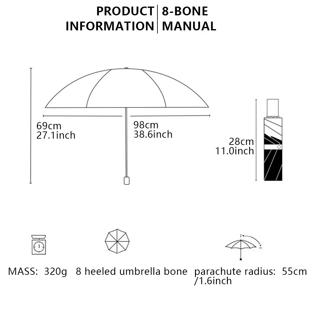 Umbrellas Sun umbrellas Cartoon rain and sunny manually folded student portable umbrellas Sunshade accessories Outdoor equipment