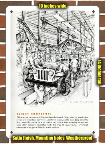 Metal Sign - 1948 Willys Jeep- 10x14 inches