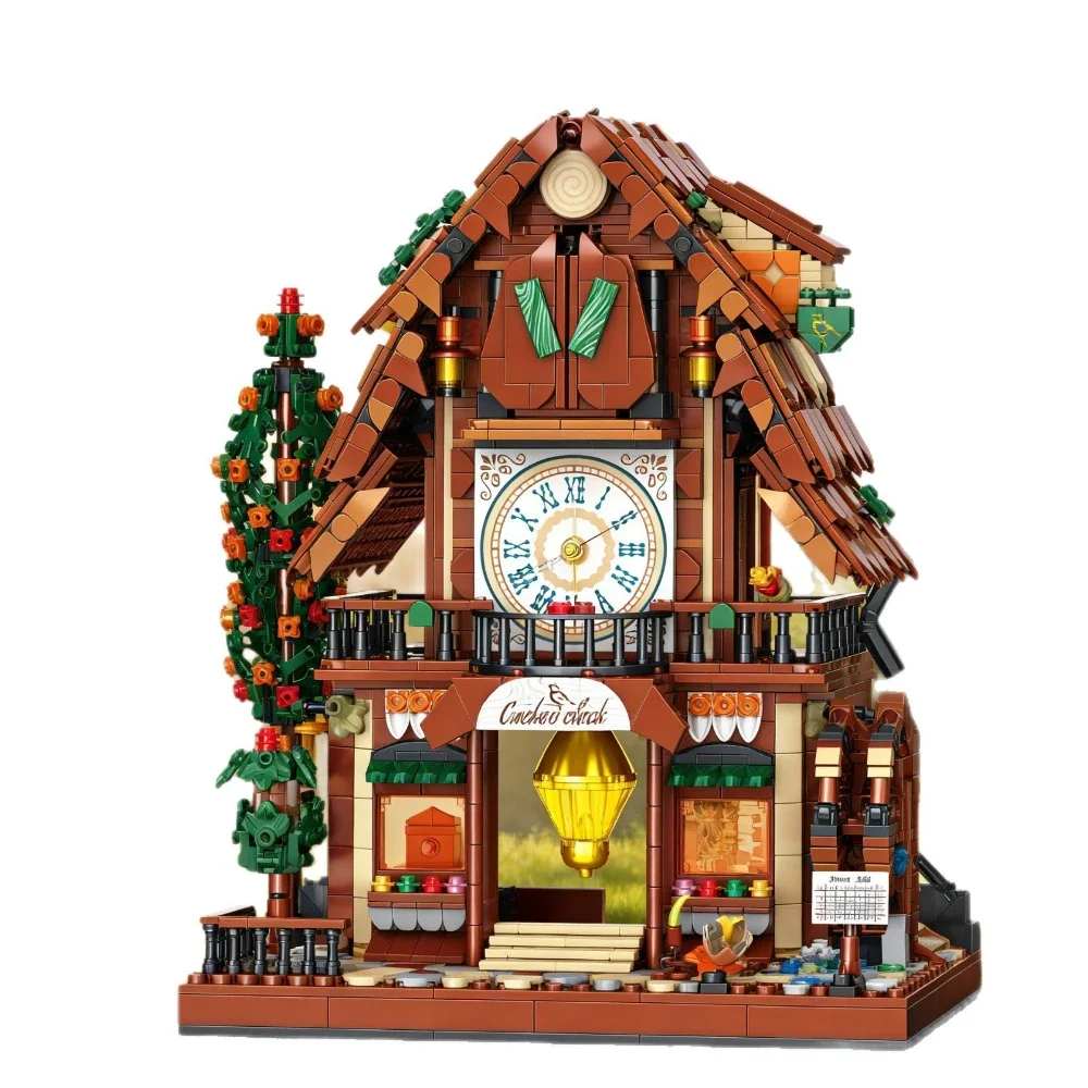 

Конструктор T2131 «Домик с часами-кукушкой», совместимый с Lego, настольное украшение для мужчин и женщин