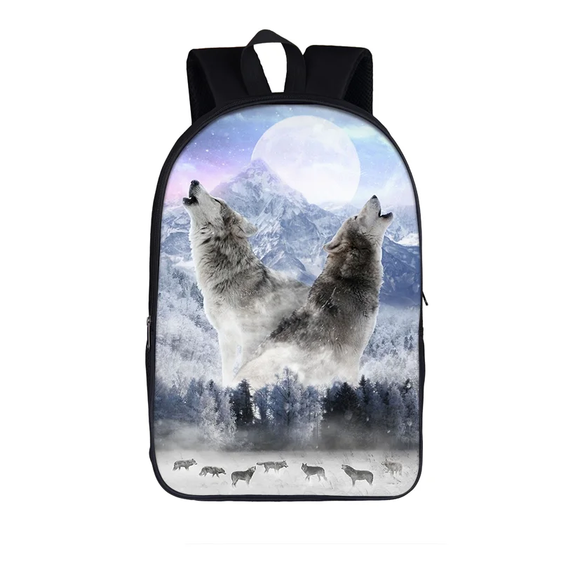 Sac à Dos Cool Wolf de 16 Pouces pour Homme et Femme, Cartable d'École pour Adolescent, Garçon, Fille, Enfant, Hip Hop, pour Ordinateur Portable