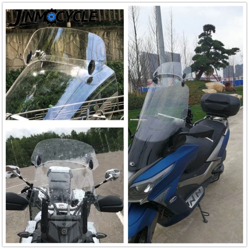 For KYMCO AK550 XCITING 400 2017-2020 Universal Motorcycle Accessories Windshield Adjustable Windscreen Extension Wind Deflector