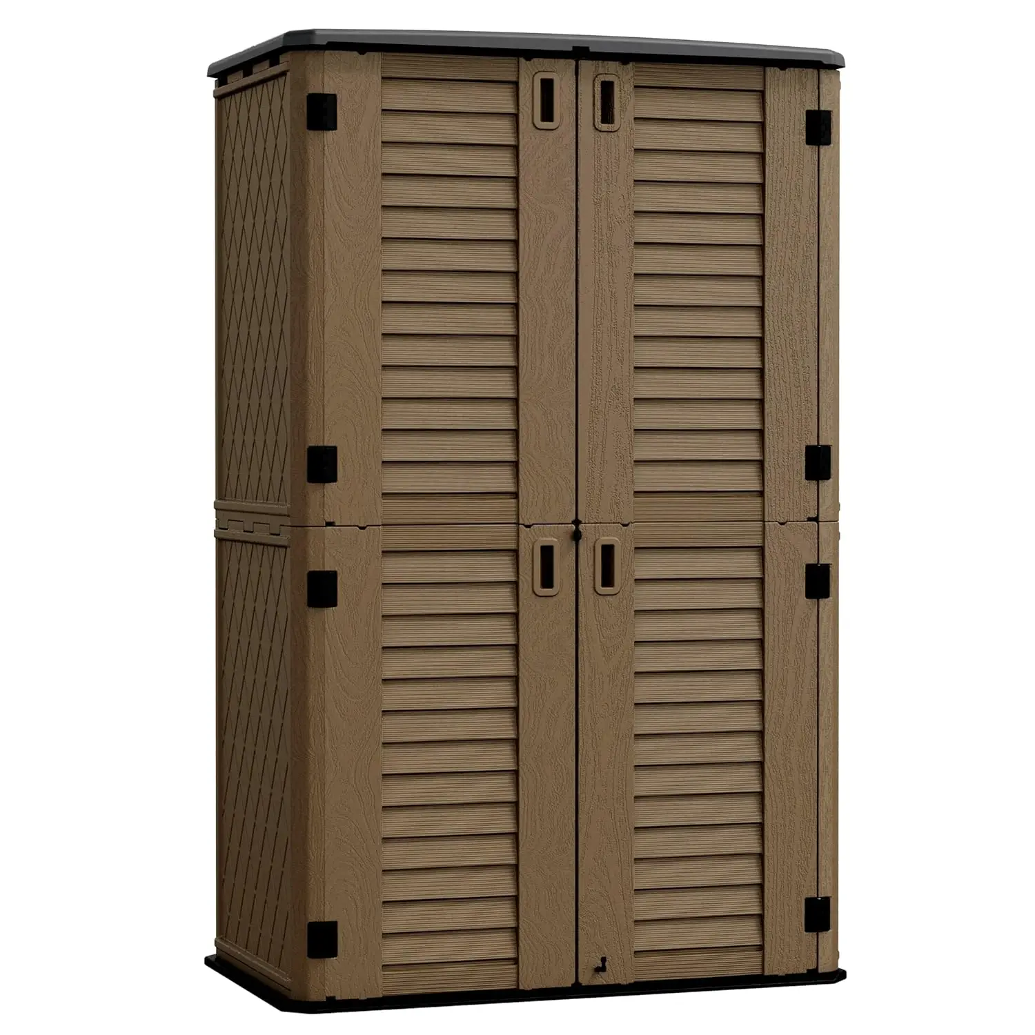 

Outdoor Storage Sheds Waterproof,Resin Outdoor Storage Cabinet Lockable, Double-Layer Storage Shed for, Customized