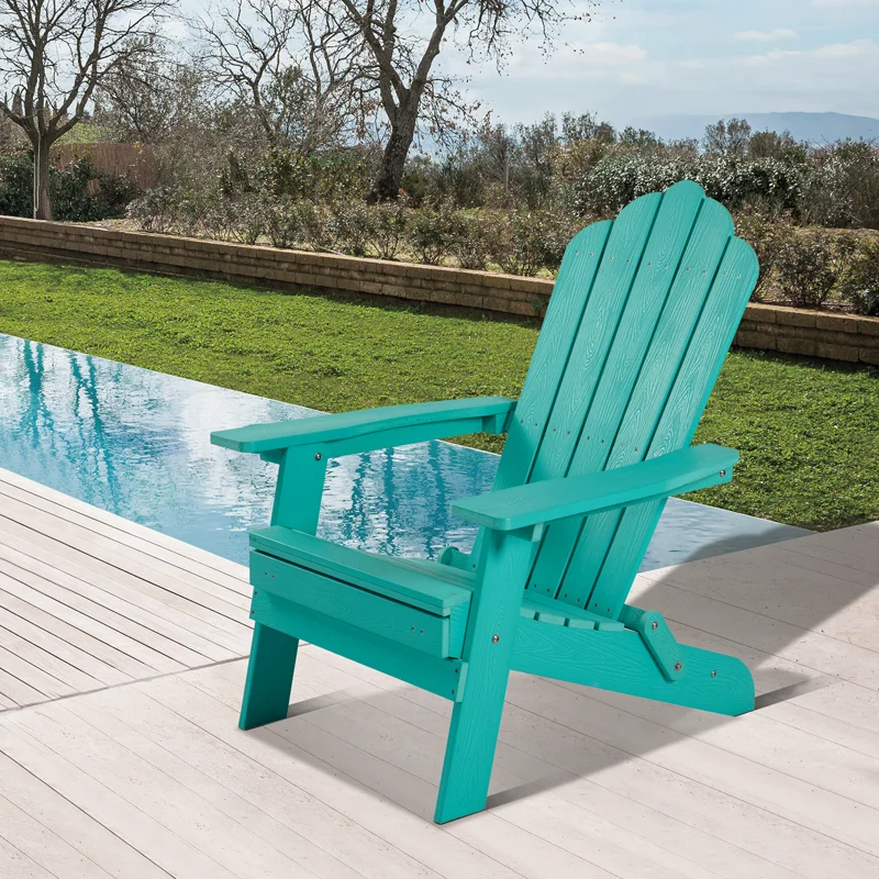 Outdoor Green Modern Folding Beach Pool Chair Patio Furniture Stretchable Garden Wooden Chair