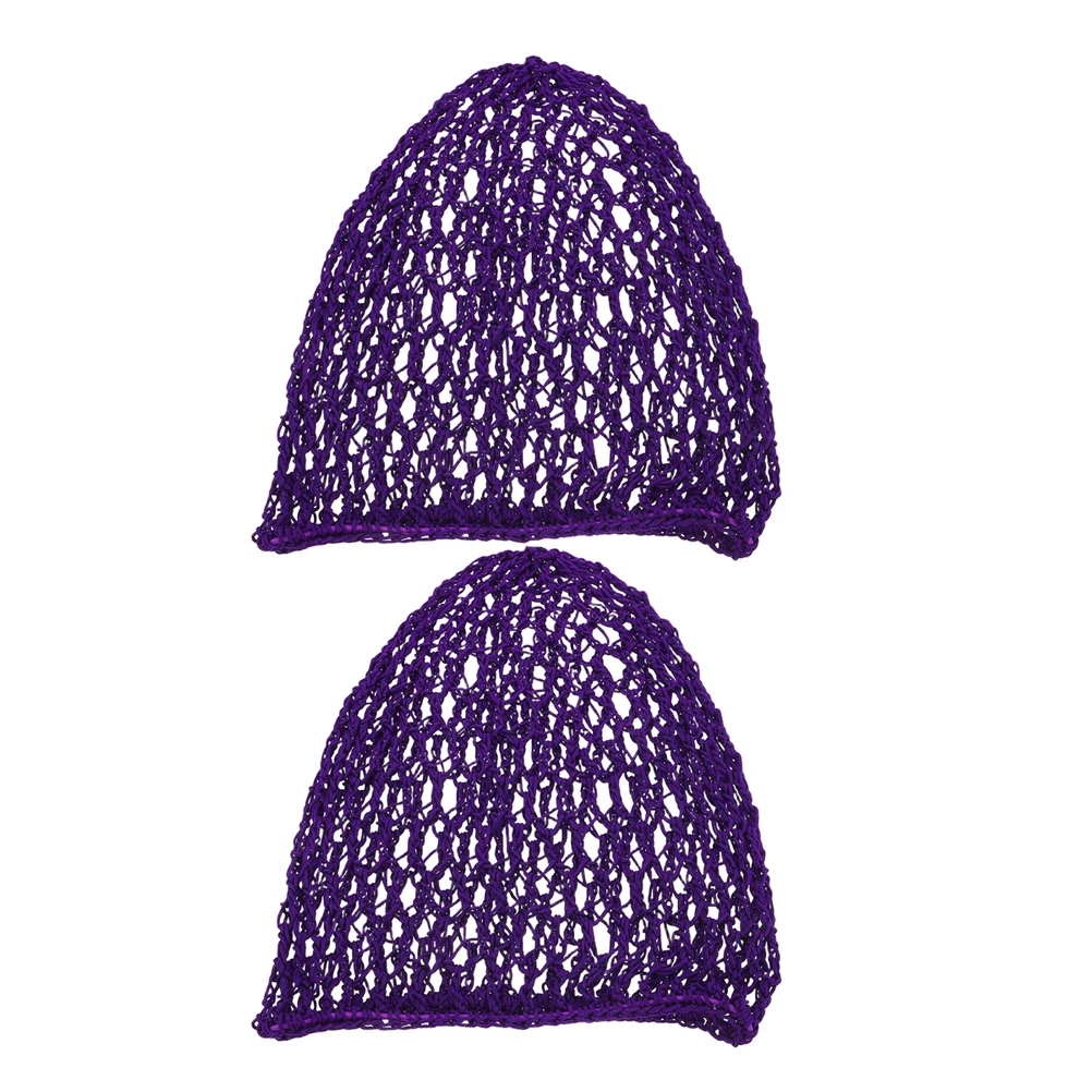 

2 Pcs Hair Net Wrap for Sleep Crocheted Cap Soft Breathable Secure Protection Versatile Use Lightweight Portable
