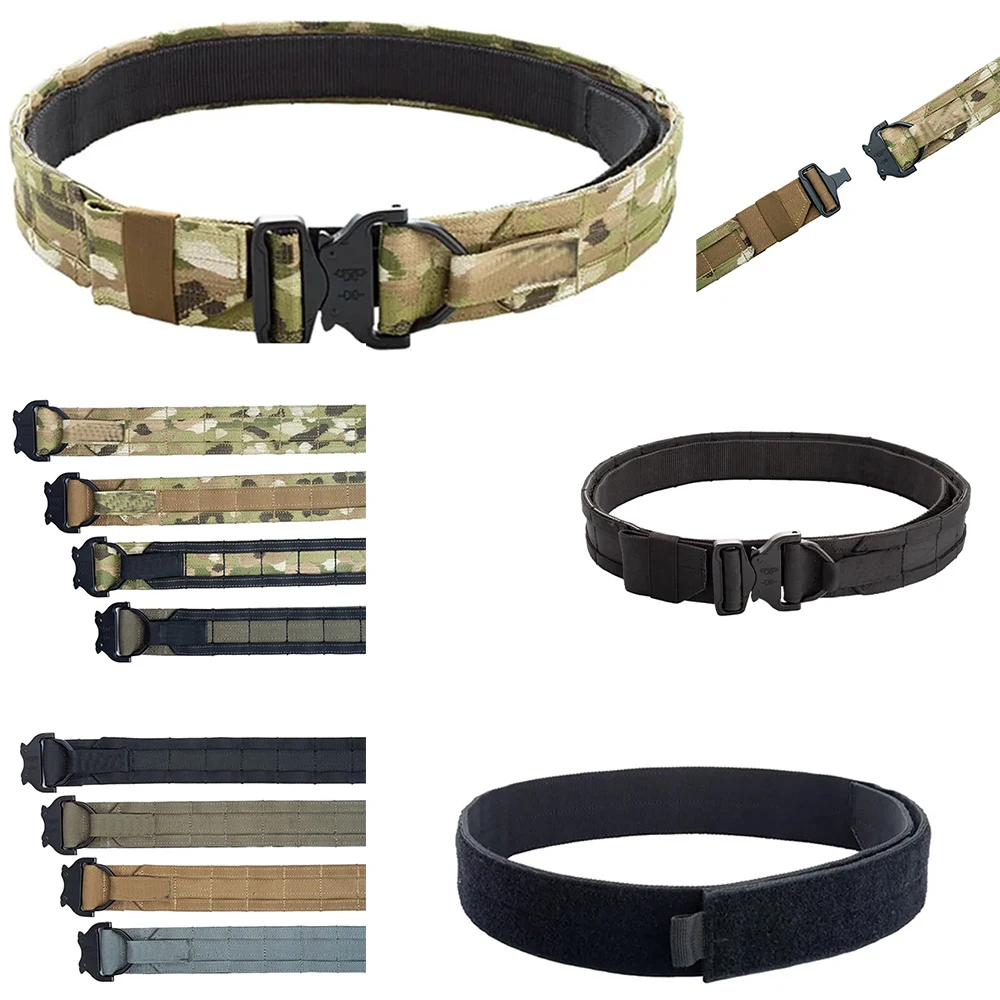 

NEW High-quality Outdoor 50cm 2 inch Width Ronin Style Tactical Molle Belt Outdoor Hunting Double Layer Belt Molle System Belt