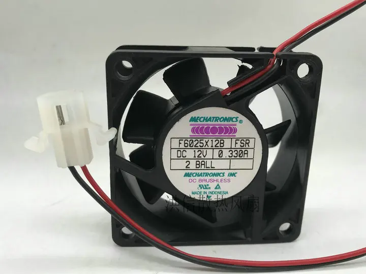 Freight free new original MECHATRONICS 6025 F6025X12B FSR 12V 0.330A 6C cooling fan