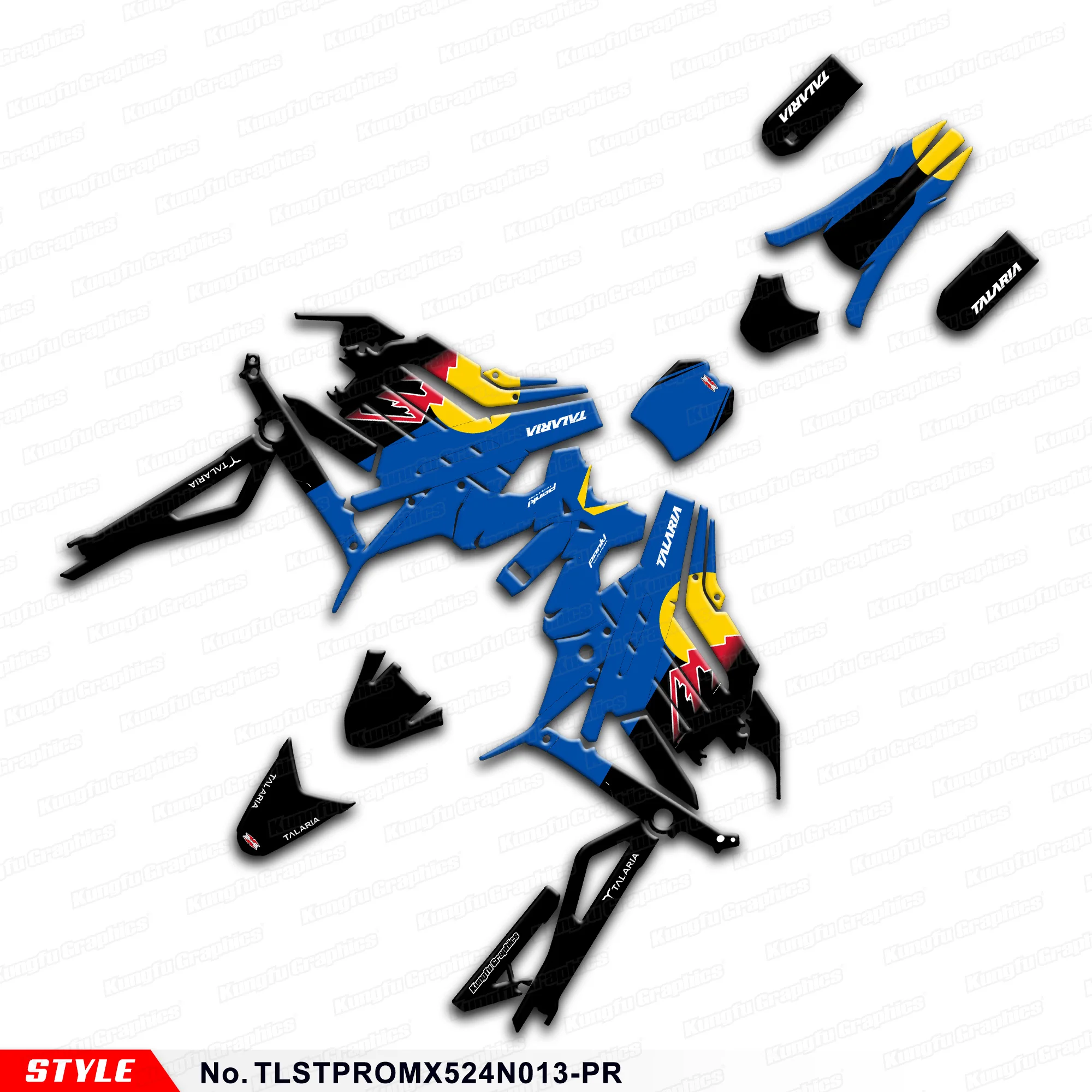 ملصقات JY Racing المخصصة تصميم تغليف كامل للدراجة الترابية الكهربائية TALARIA STING MX5 PRO / STING PRO، TLSTPROMX524N013-PR