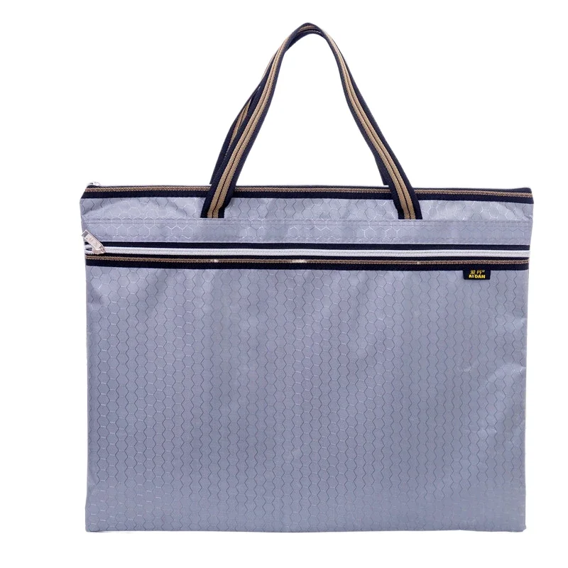 A4 Notebook Organizer Large Handbag Document Bag Portable Waterproof Oxford Cloth Briefcase Storage Bag Folder Bag Office Supply