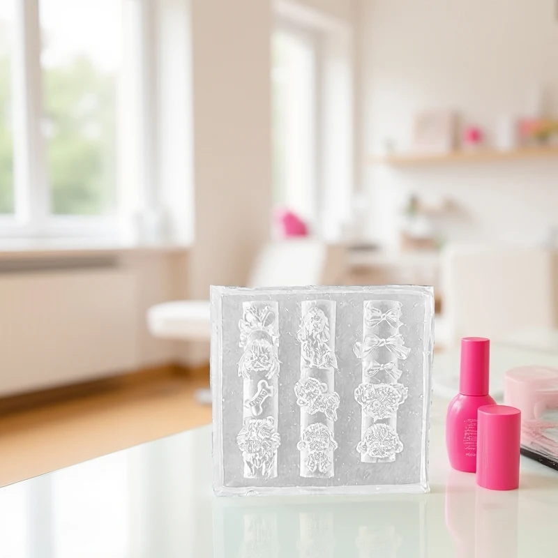 3D 꽃 실리콘 네일 몰드 스윗 보우 로즈 네일 템플릿 DIY 네일 아트 데코레이션 스탬핑 플레이트 매니큐어 디자인 도구