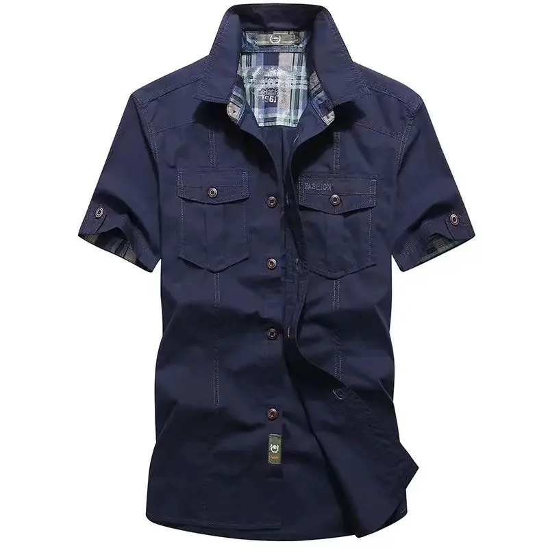 Men's plus Size Summer Thin Casual Denim Shirt Wide Fit Fleece Lined Thickened  Collar Nine Sleeve Length Autumn New