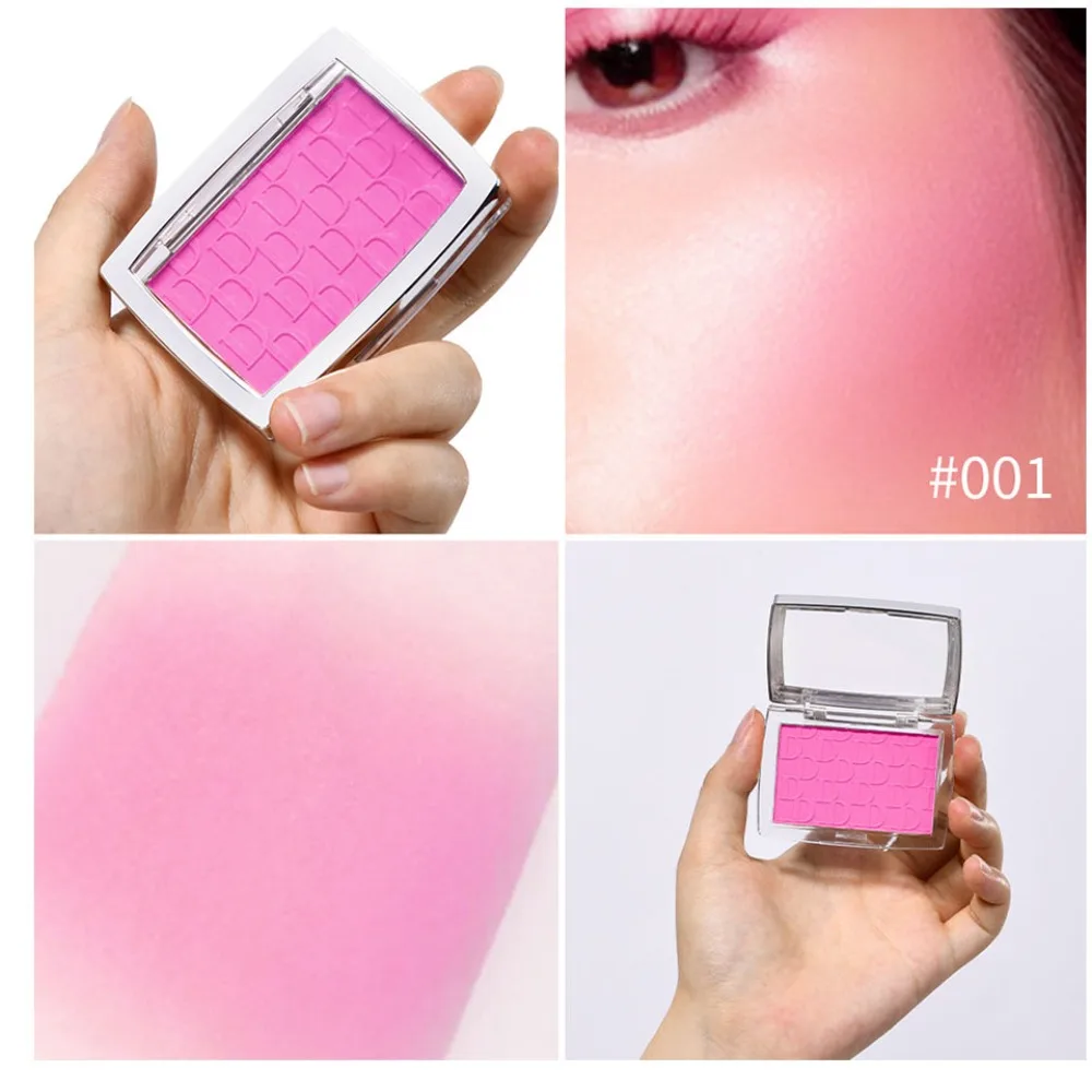 6 Colors Single Blush Palette Face Cream Concealer Foundation Powder Waterproof Lasting Face Rouge Powder Natural Peach Blusher