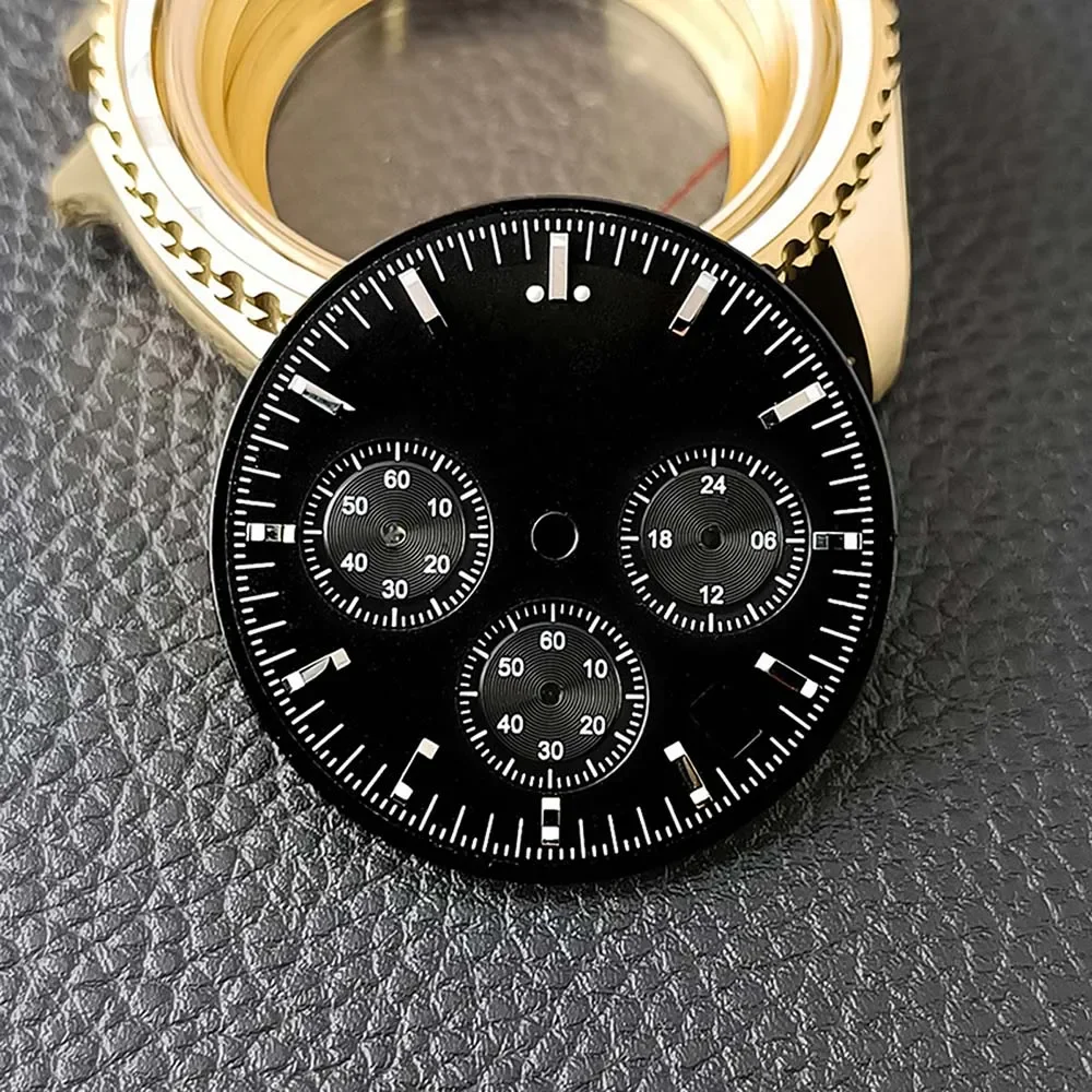 Para VK63 Dial 32,5mm tamaño grande verde luminoso modificado esfera de reloj apto para movimiento VK63 reemplazar accesorios