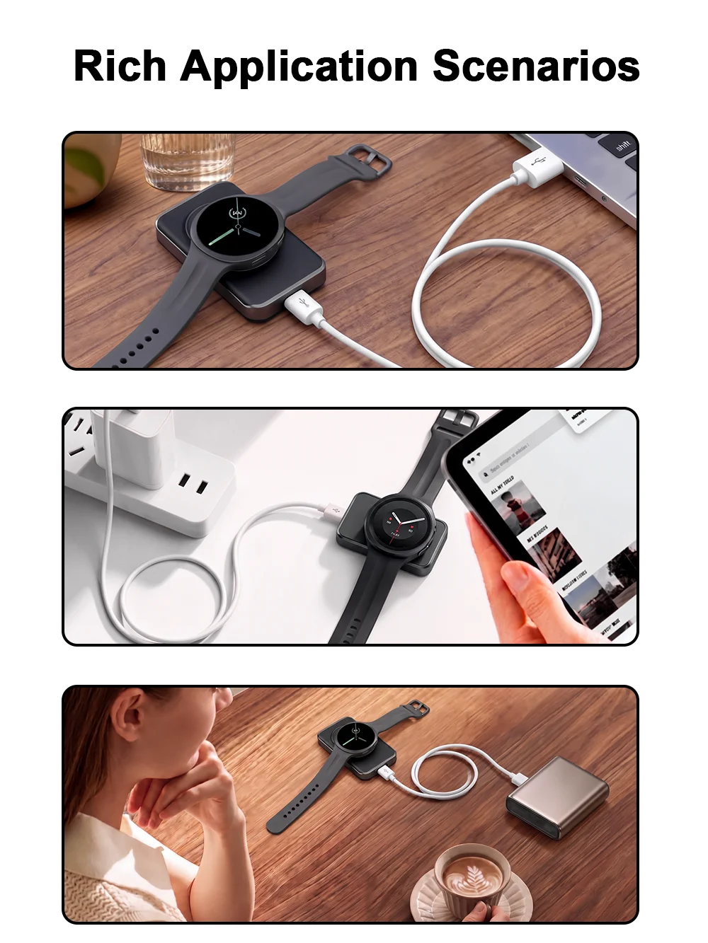 Für Samsung Galaxy Watch 9/8/7/6 Classic 5 Pro 4/3 Active 2 1 Ladegerät USB-C Schnelllade-Dock Typ-C Kabelloses Magnetisches Ladegerät – Detail 9