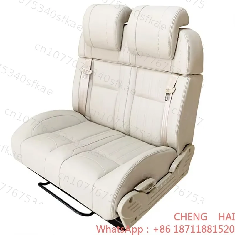 Customized New Arrival Customizable Leather Camper Seat Bed Reclined Adjustable Luxurious Waterproof RV Van Seat with Manual Ope