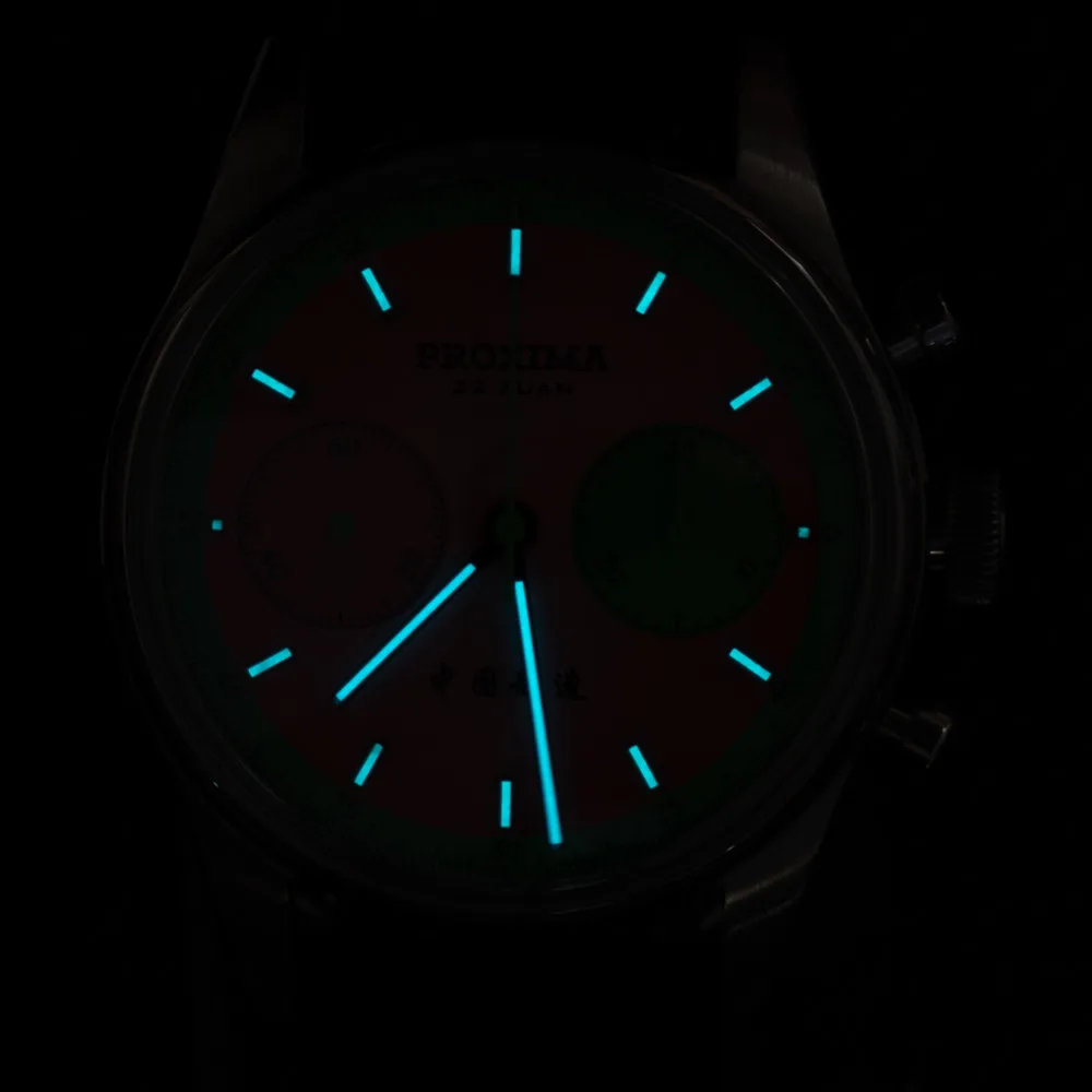 Proxima-Men\'s impermeável cronógrafo relógios de pulso mecânicos, melancia Dial, cúpula Sapphire, novo relógio, Modificar ST1902, PX1717