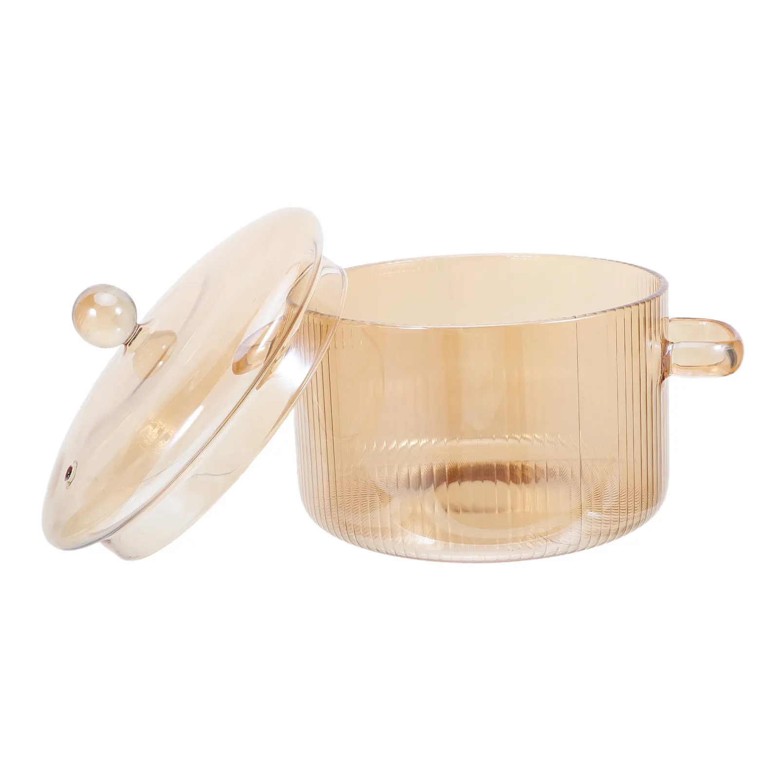 1.6L Glass Simmer Pot Transparent Borosilicate Heatproof Stovetop Safe Minimalist Kitchen Cookware for Milk Warming Pasta